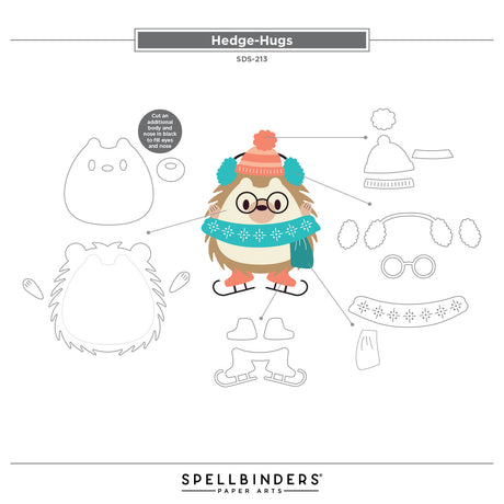 Spellbinders Hedge-Hugs Clear Stamp & Die Set from the Merry Mischief Collection