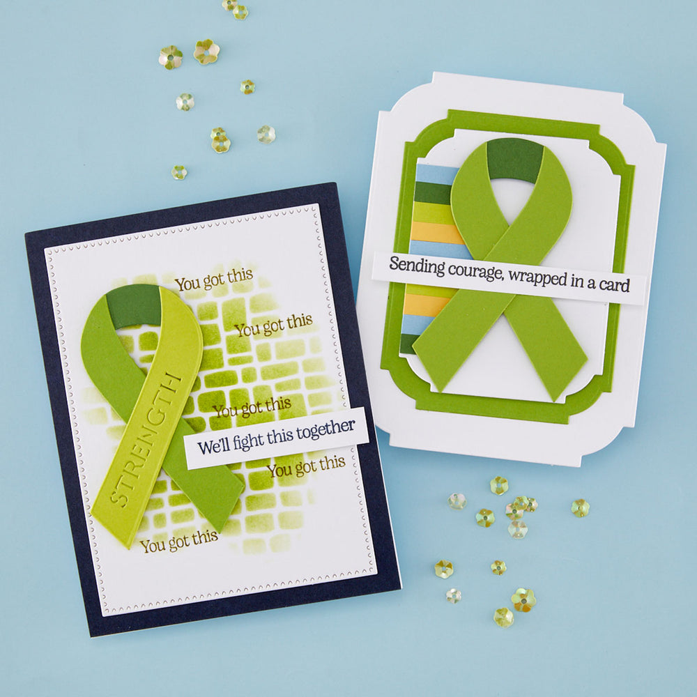 Spellbinders Awareness Ribbon and Sentiments Stamp & Die Set by Sheri Ballantyne