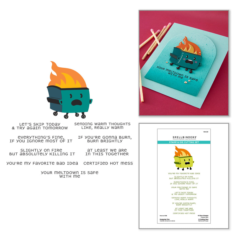 Spellbinders Dumpster Fire Clear Stamp & Die Set
