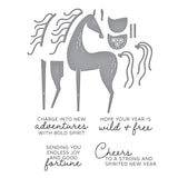Spellbinders Good Fortune Horse Clear Stamp & Die Set