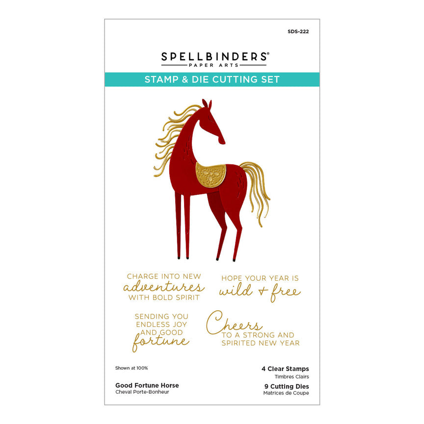 Spellbinders Good Fortune Horse Clear Stamp & Die Set
