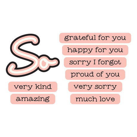 Spellbinders So Amazing Sentiments Clear Stamp & Die Set by Lisa Horton