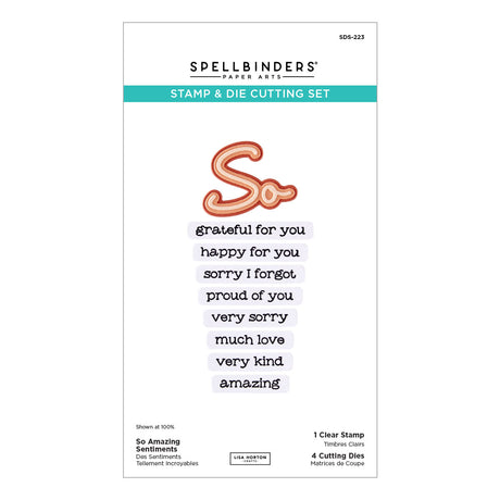 Spellbinders So Amazing Sentiments Clear Stamp & Die Set by Lisa Horton