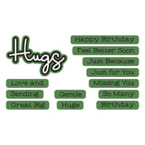Spellbinders Love and Hugs Sentiments Clear Stamp & Die Set by Lisa Horton