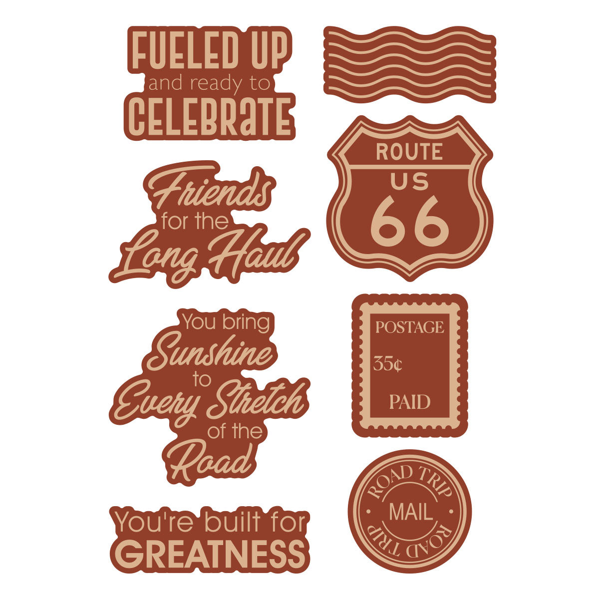Spellbinders Road Trip Adventures Sentiments Stamp & Die Set by Mindy Eggen