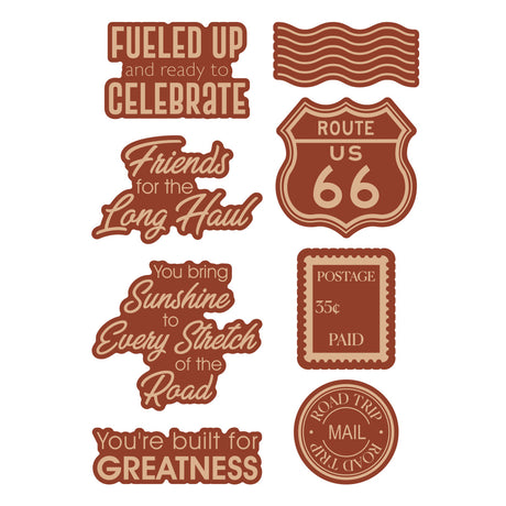 Spellbinders Road Trip Adventures Sentiments Stamp & Die Set by Mindy Eggen