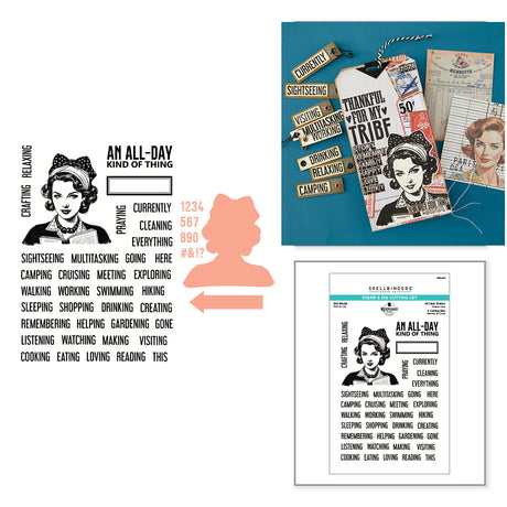 Spellbinders ING Words Stamp & Die Set by Esther Glas - SDS-232