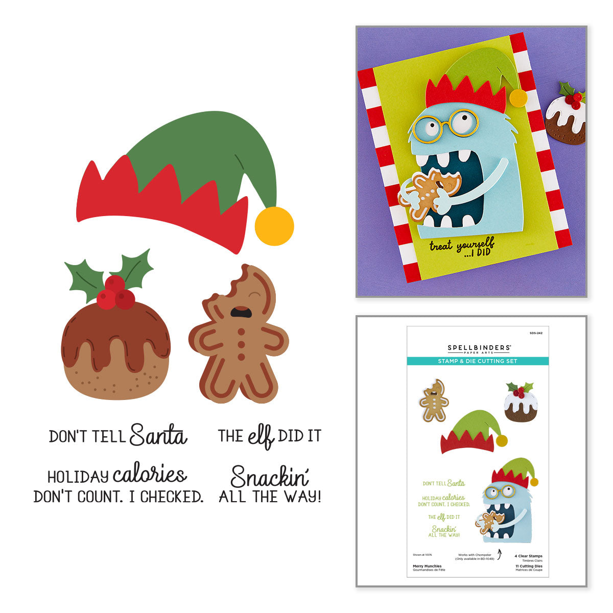 Spellbinders Merry Munchies Stamp & Die Set Sds-242