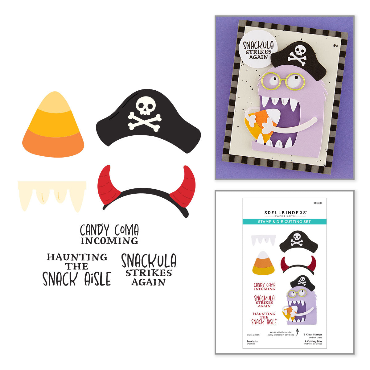 Spellbinders Snackula Stamp & Die Set SDS244