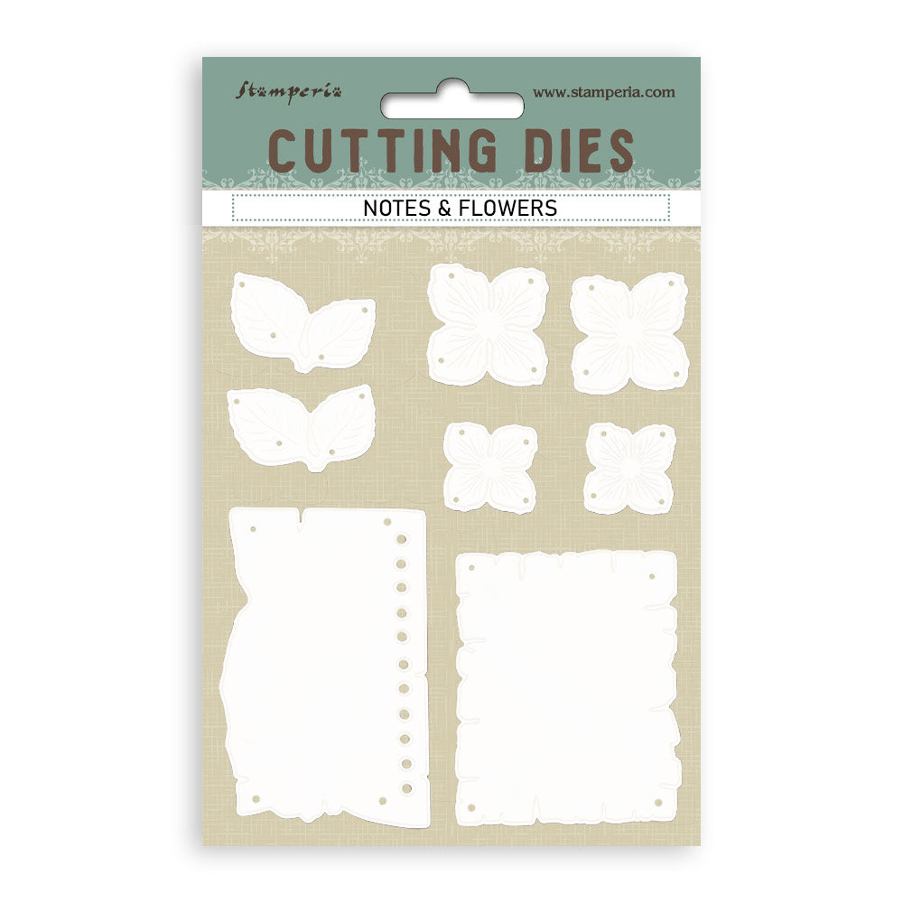 Stamperia Quiet Days A6 Cutting Dies Notes and Flowers (SFT16)