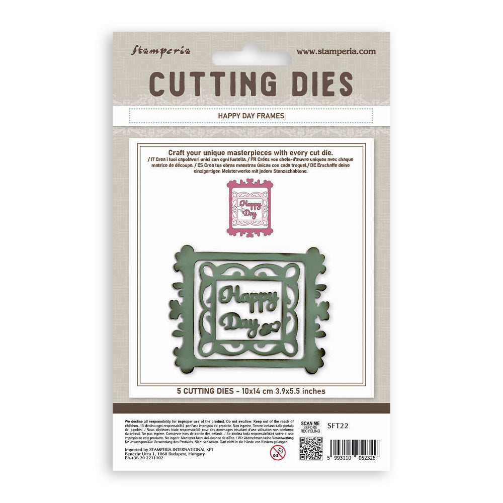 Stamperia All Around A6 Cutting Dies Happy Day Frames (SFT22)