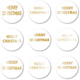 Memory Box ST012 Merry Christmas Foil Greetings White Circle Tabs