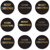 Memory Box ST013 Merry Christmas Foil Greetings Black Circle Tabs