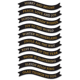 Memory Box ST017 Merry and Bright Foil Banners Black Tabs