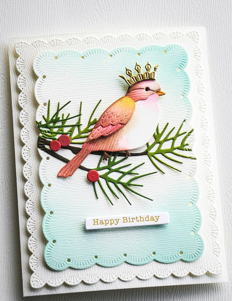 Memory Box ST024 Happy Birthday Foil Greetings White Tabs