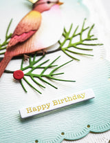 Memory Box ST024 Happy Birthday Foil Greetings White Tabs