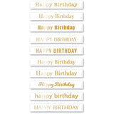 Memory Box ST024 Happy Birthday Foil Greetings White Tabs