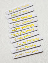 Memory Box ST024 Happy Birthday Foil Greetings White Tabs
