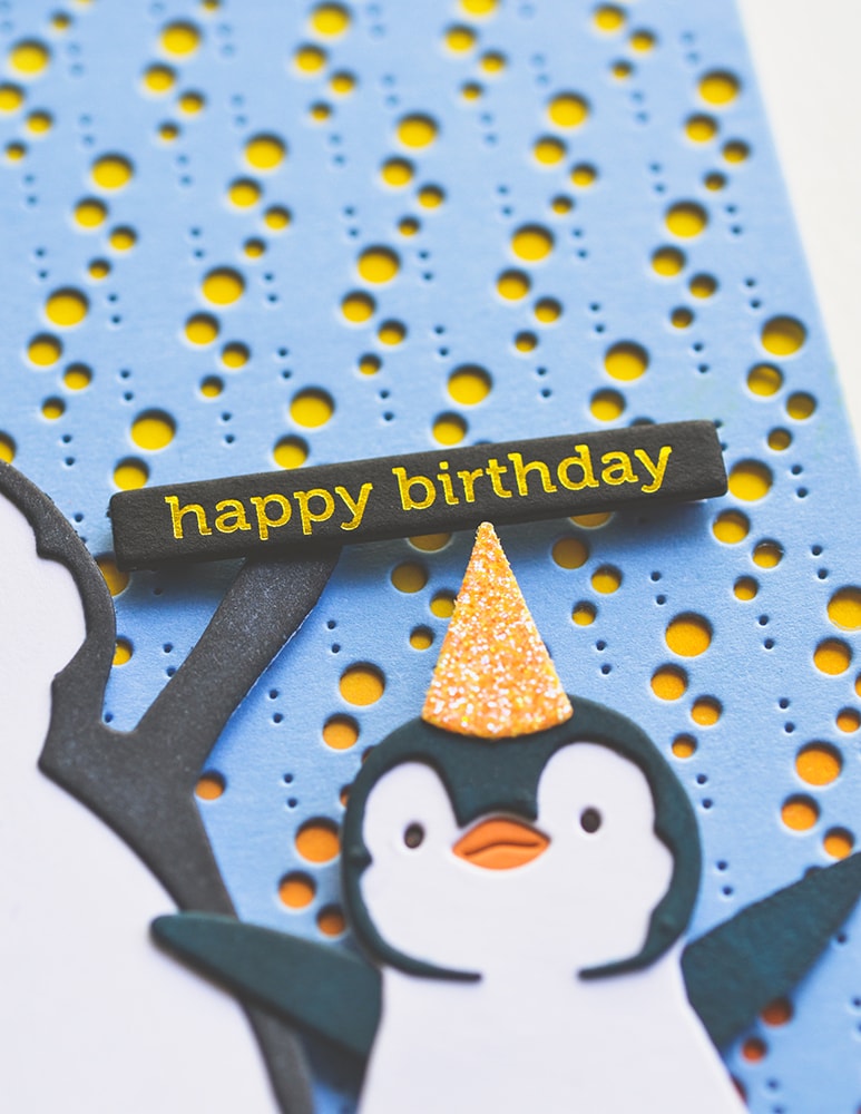 Memory Box ST025 Happy Birthday Foil Greetings Black Tabs
