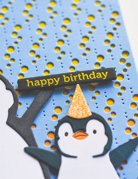 Memory Box ST025 Happy Birthday Foil Greetings Black Tabs
