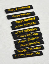 Memory Box ST025 Happy Birthday Foil Greetings Black Tabs