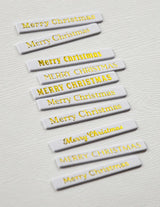 Memory Box ST026 Merry Christmas Foil Greetings White Tabs