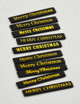 Memory Box ST027 Merry Christmas Foil Greetings Black Tabs