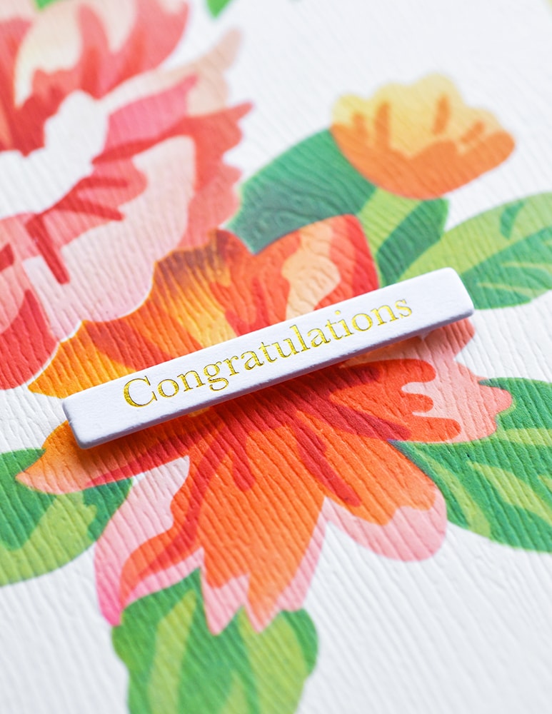 Memory Box ST028 Congratulations Foil Greetings White Tabs