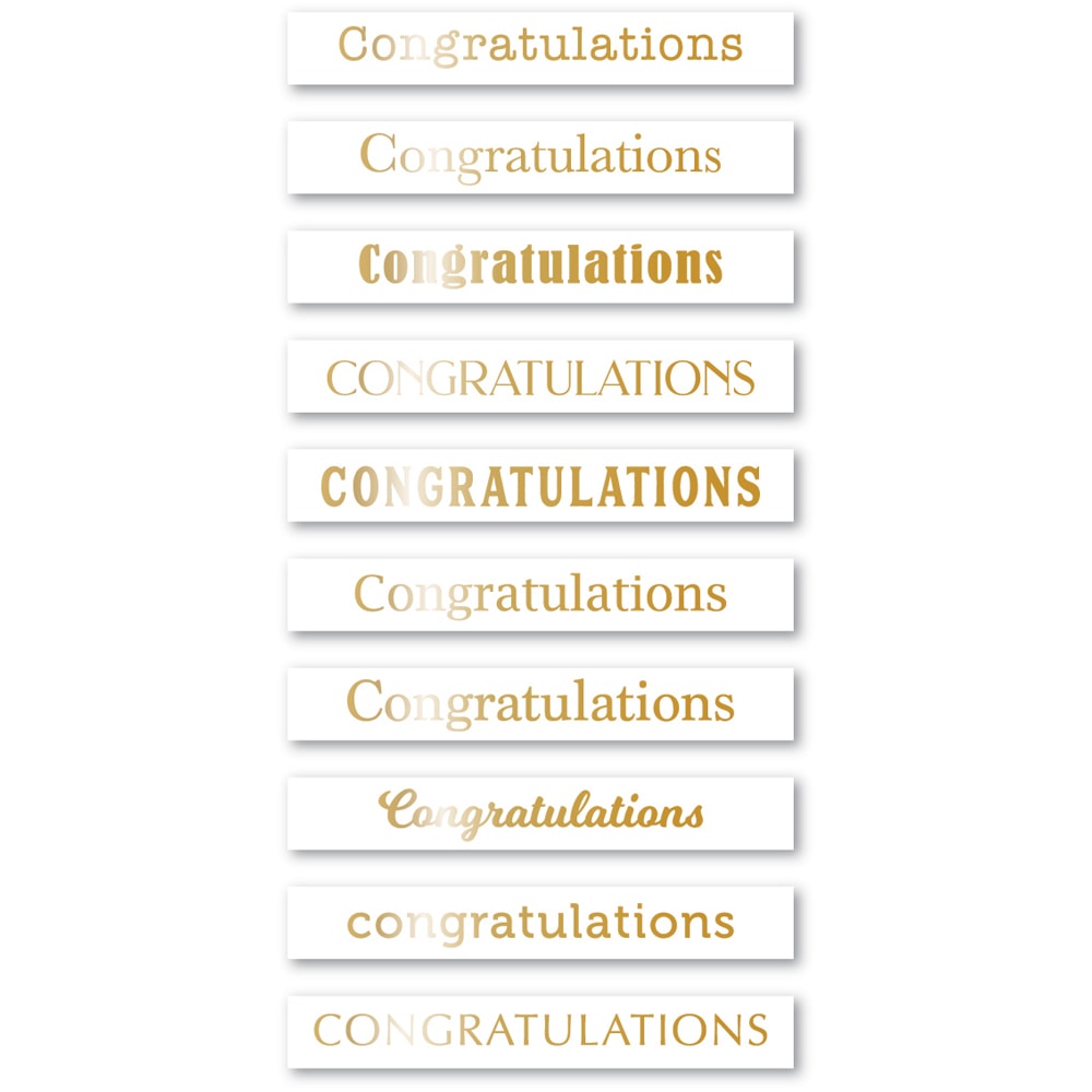 Memory Box ST028 Congratulations Foil Greetings White Tabs