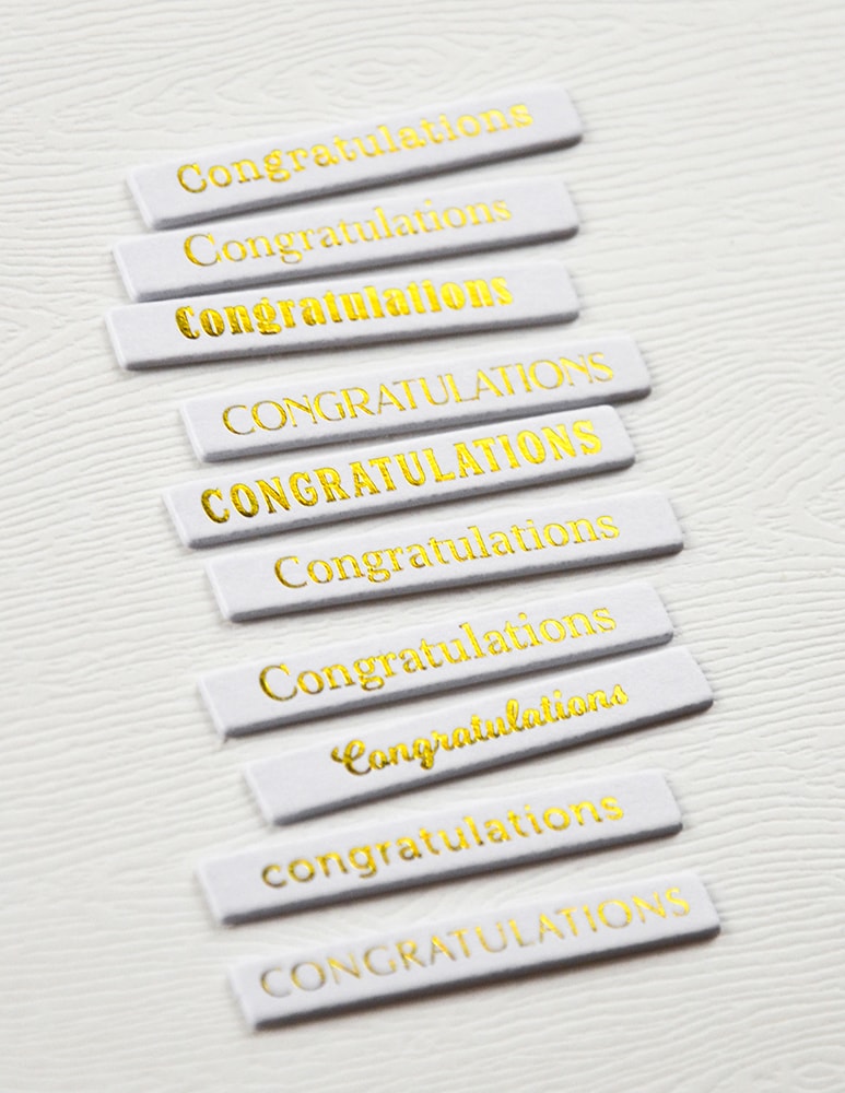 Memory Box ST028 Congratulations Foil Greetings White Tabs