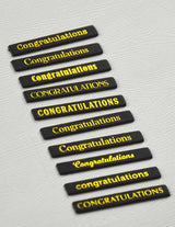 Memory Box ST029 Congratulations Foil Greetings Black Tabs