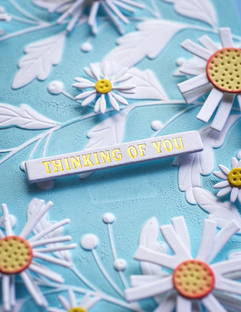 Memory Box ST030 Thinking of You Foil Greetings White Tabs