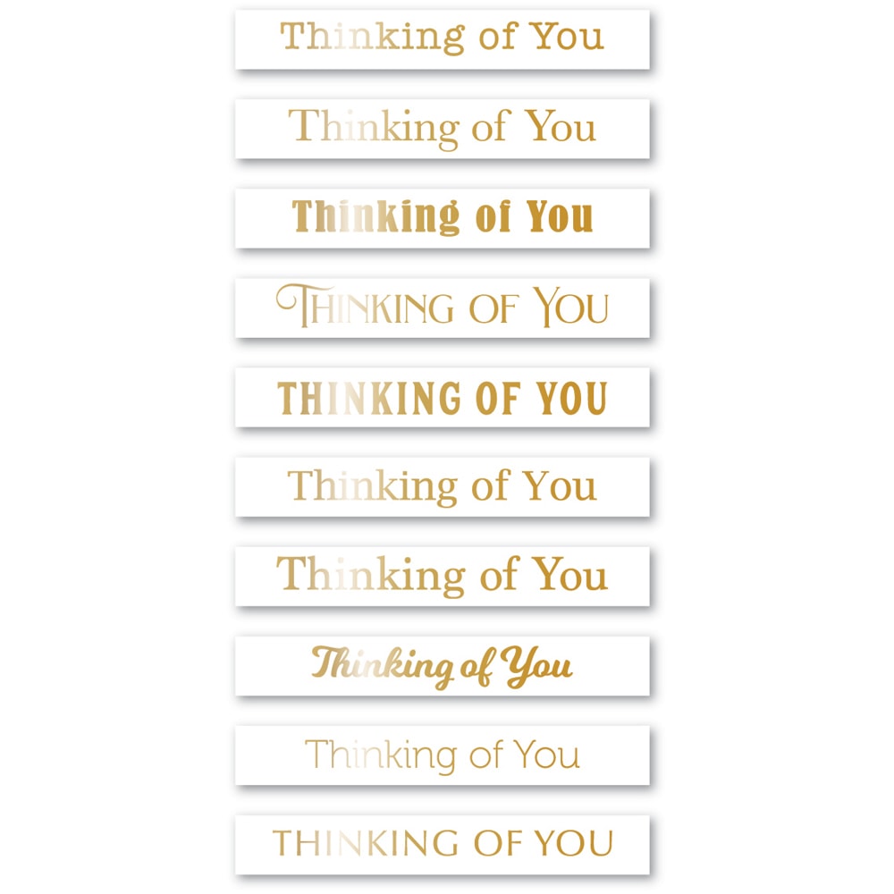 Memory Box ST030 Thinking of You Foil Greetings White Tabs