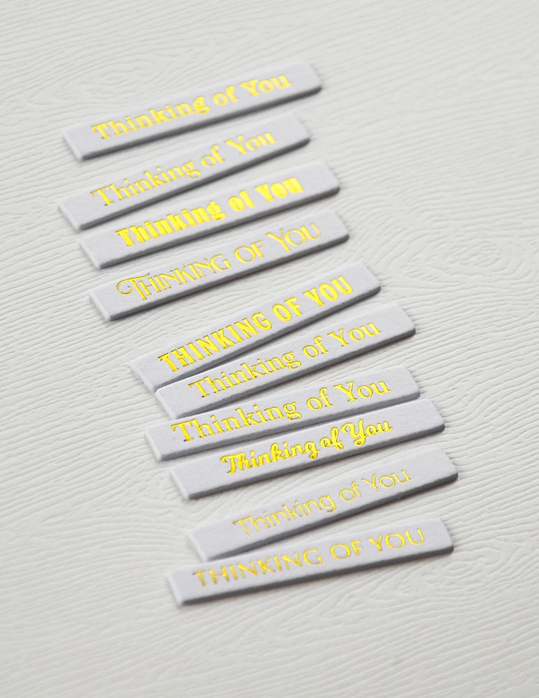 Memory Box ST030 Thinking of You Foil Greetings White Tabs