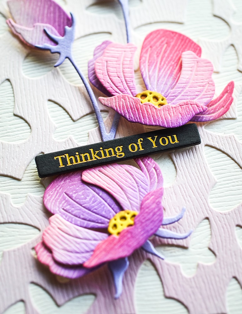 Memory Box ST031 Thinking of You Foil Greetings Black Tabs