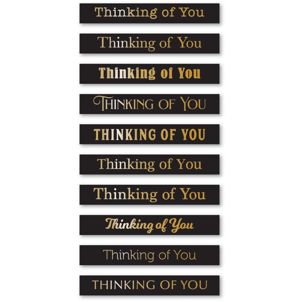 Memory Box ST031 Thinking of You Foil Greetings Black Tabs