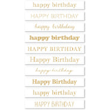 Memory Box ST032 Happy Birthday Foil Greetings Large White Tabs