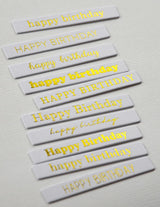 Memory Box ST032 Happy Birthday Foil Greetings Large White Tabs