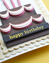 Memory Box ST033 Happy Birthday Foil Greetings Large Black Tabs