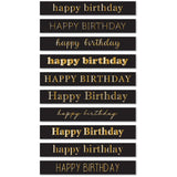 Memory Box ST033 Happy Birthday Foil Greetings Large Black Tabs