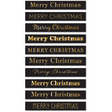 Memory Box ST035 Merry Christmas Foil Greetings Large Black Tabs