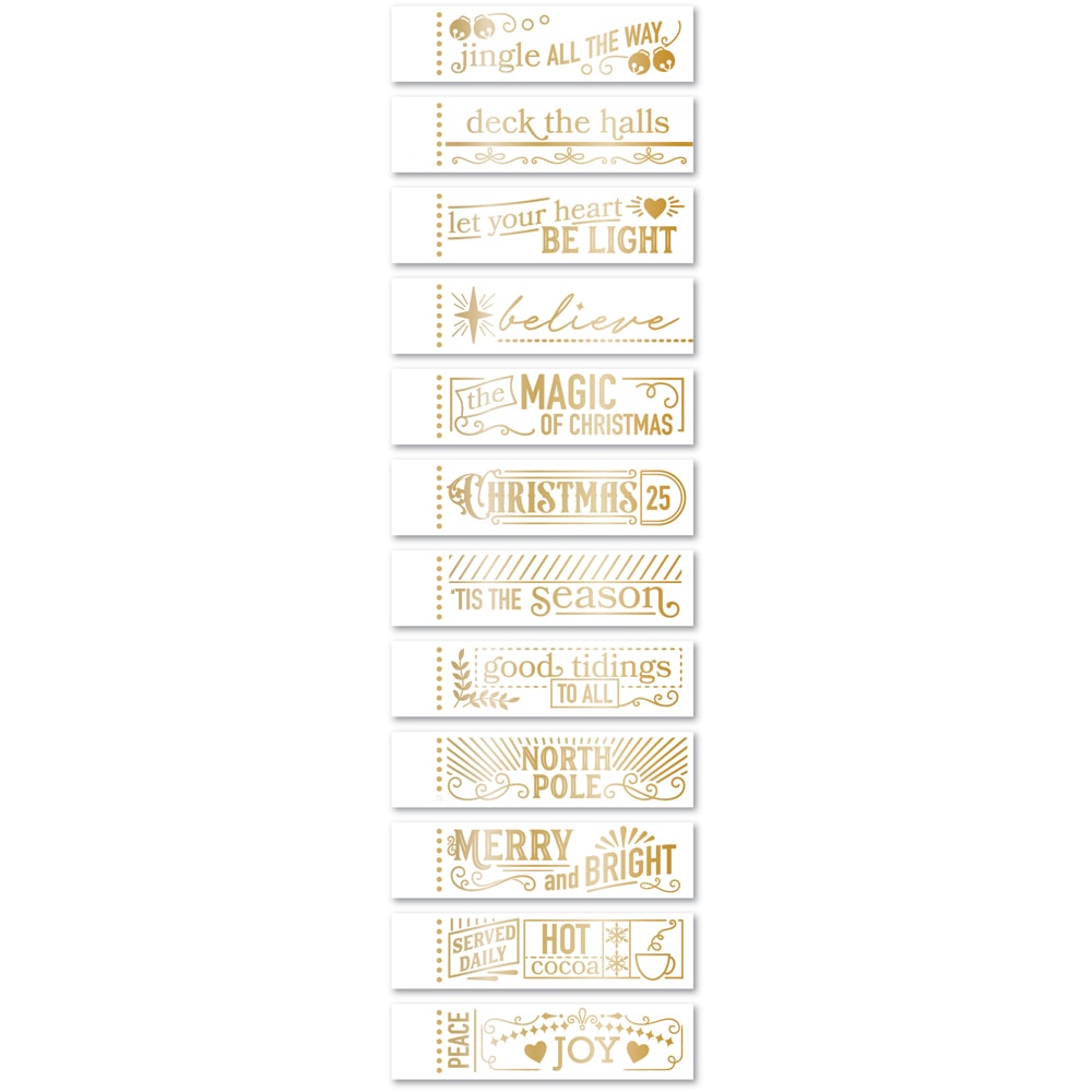 Memory Box ST036 Christmas Magic Labels White Foil Tabs