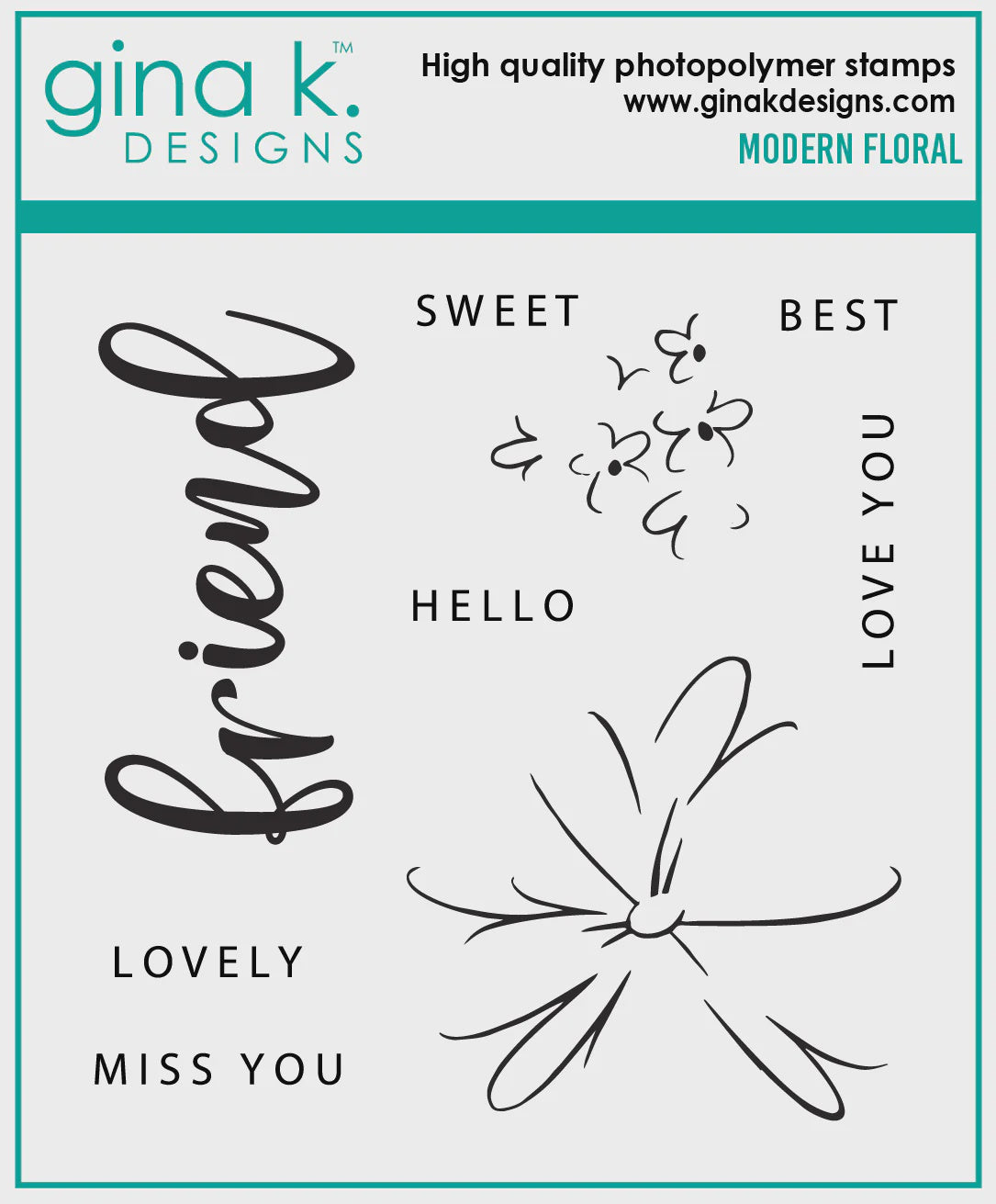 Gina K Designs STAMPS- Modern Floral