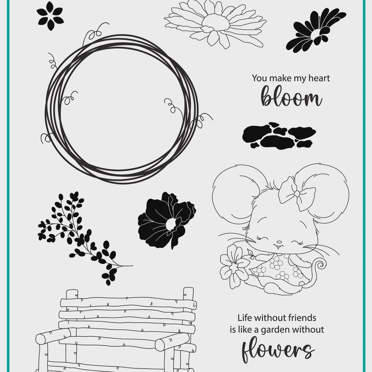 Gina K. Designs STAMPS- Summer Garden – Auzz Trinklets N Krafts