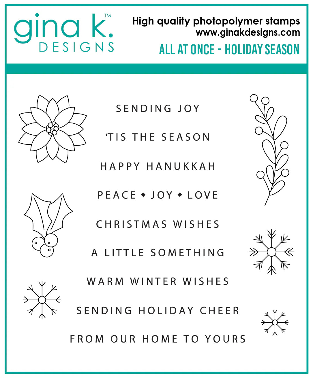 Gina K Designs STAMPS- All at Once- Holiday Season