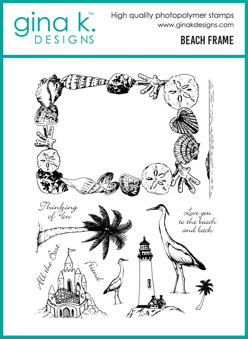 Gina K Design Bundle - Beach Frame (MM153) & Die Bundle