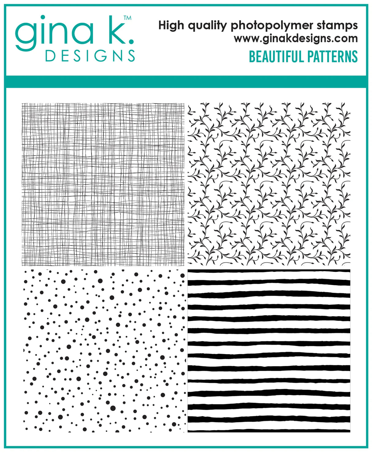 Gina K Designs STAMPS- Beautiful Patterns Background Stamp