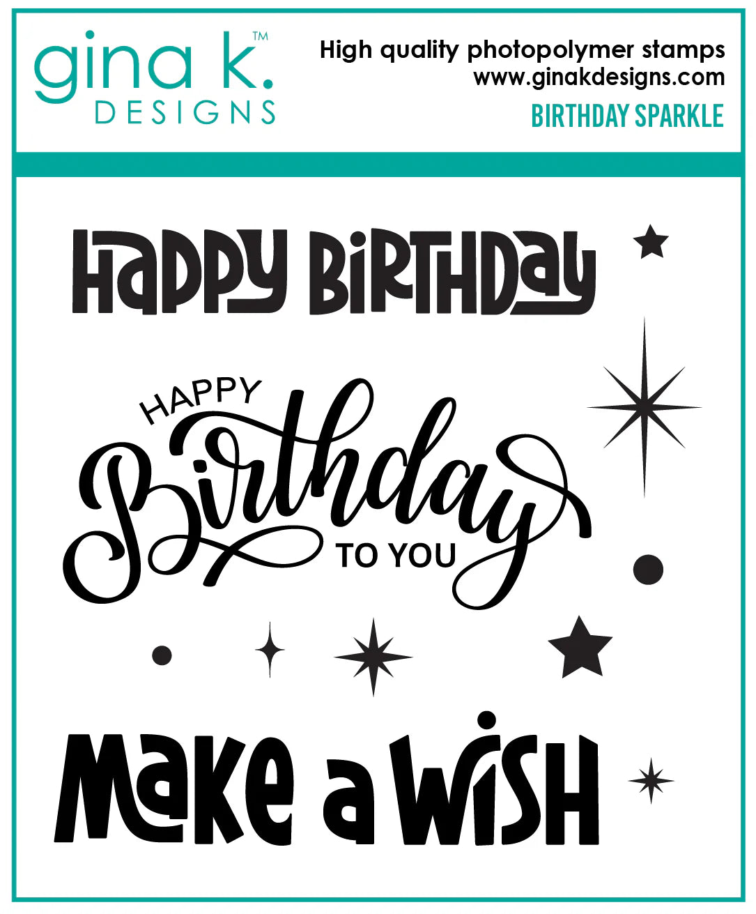 Gina K Designs Bundle- Birthday Sparkle stamp and dies