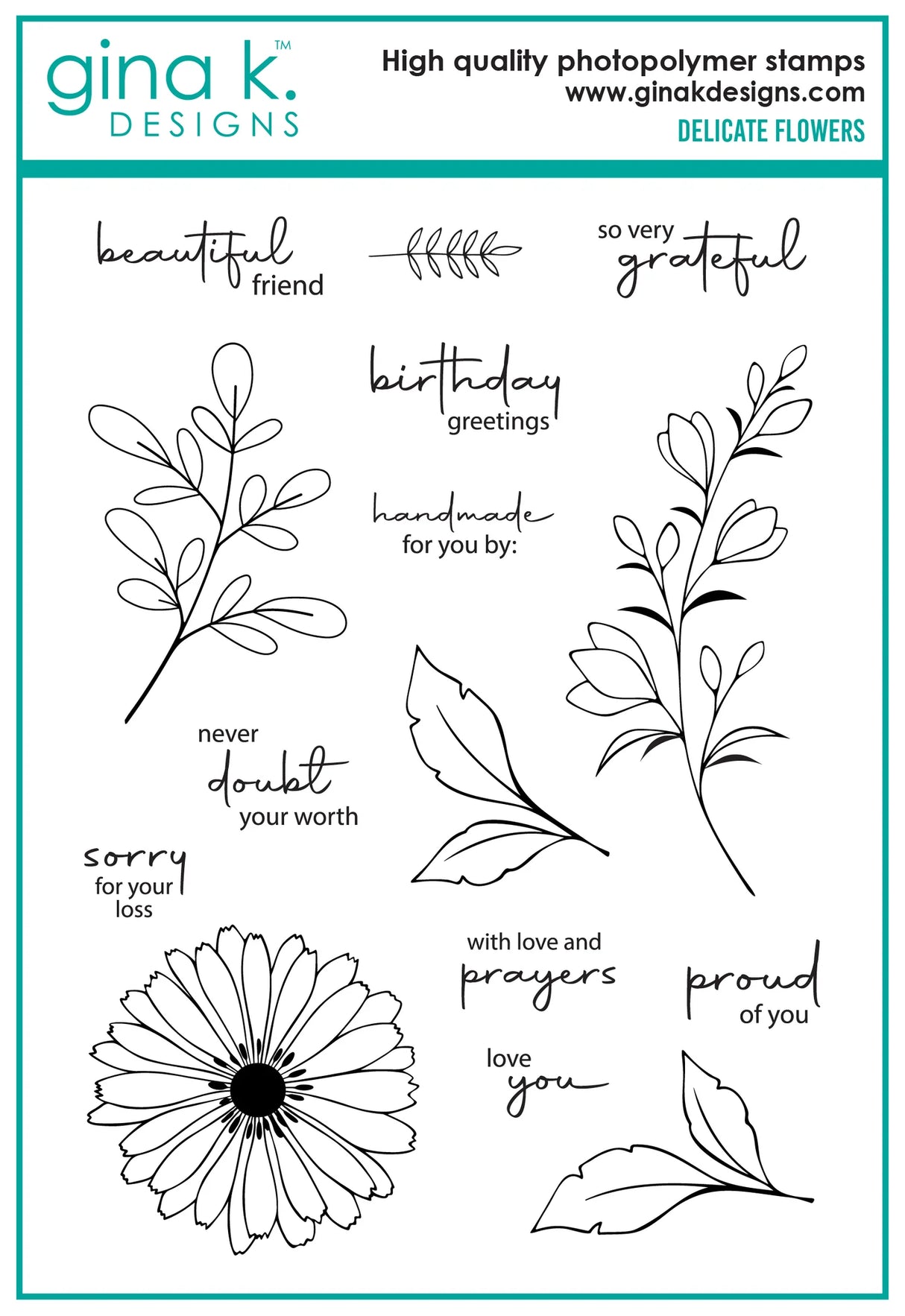 Gina K. Designs STAMPS- Delicate Flowers