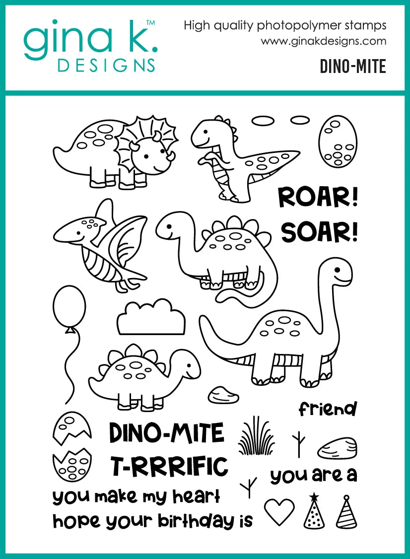 Gina K Designs Bundle - Dino-mite Stamp & Die